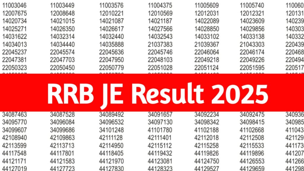 RRB JE Result 2025, Check Result Pdf, Score Card, Cut-Off Marks & Merit List