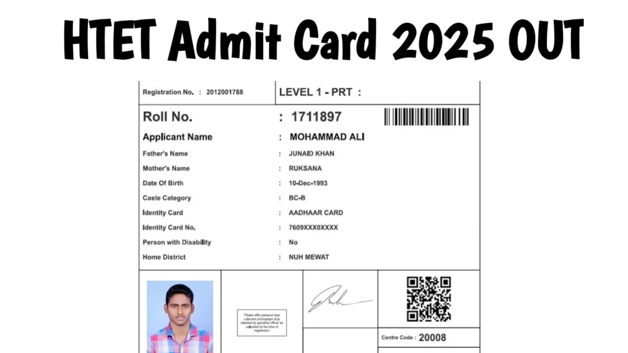 HTET Admit Card 2025, Check Exam Date, Exam Pattern & Hall Ticket @bseh.org.in